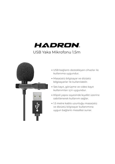 Mikrofon Yaka Usb Hadron Hd-569