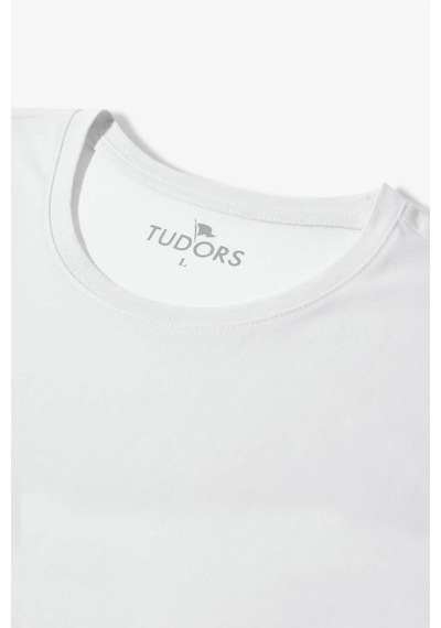 Tudors Unisex 3'lü Paket Siyah-beyaz-bordo Rengi Slim Fit Dar Kesim Pamuk Bisiklet Yaka Tişört-32896 Çok Renkli 3XL