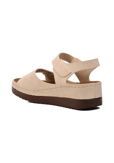Bej Kadın Düz Sandalet 07-109rr Z Bej
