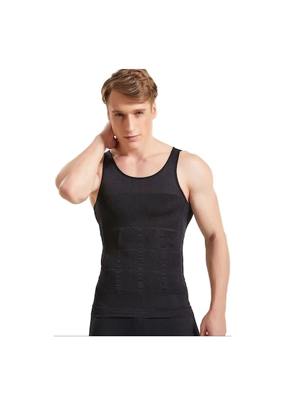 Fit Women Erkek Atlet Korse Bel Göğüs Göbek Korse Siyah