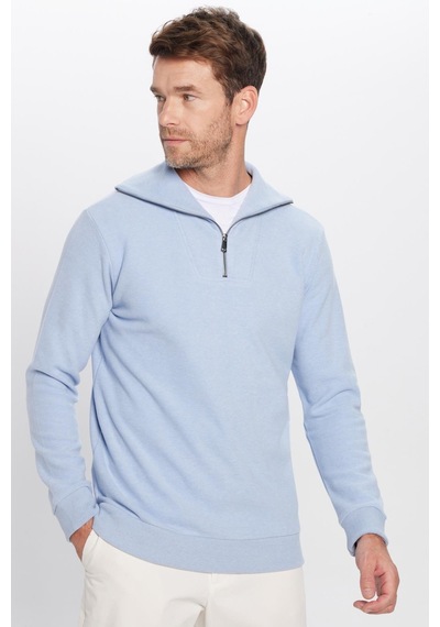 Tudors Unisex Relax Fit Rahat Kesim Fitilli Desenli Pamuklu Yarım Fermuarlı Mavi Dik Yaka Sweatshirt-31987 Mavi Tudors Unisex Relax Fit Rahat Kesim Fitilli Desenli Pamuklu Yarım Fermuarlı Mavi Dik Yaka Sweatshirt-31987 Mavi