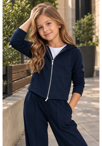 We&me Kız Çocuk Eşofman Takımı Kapüşonlu Fermuarlı Üst Bol Paça Pantolon 2 Li Günlük Spor Takım Lacivert We&me Kız Çocuk Eşofman Takımı Kapüşonlu Fermuarlı Üst Bol Paça Pantolon 2 Li Günlük Spor Takım Lacivert