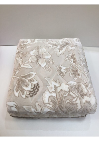 Sarar Gül Modern Desen Çift Kişilik Battaniye 4 Kg Yıkanabilir Peluş Kalın Battaniye Kahverengi