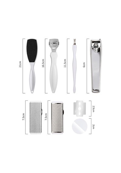 9 Parça Ayak Törpü Seti Ölü Deri Temizleyen Metal Set Tırnak Makası Tırnak Ayak Bakım Seti