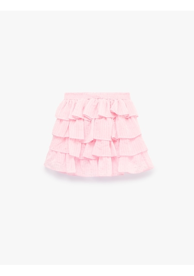 Koton Koton X Şahika Ercümen - Volümlü Katmanlı Çizgili Fırfırlı Mini Etek Pembe 6sak70145ew Gül Koton Koton X Şahika Ercümen - Volümlü Katmanlı Çizgili Fırfırlı Mini Etek Pembe 6sak70145ew Gül