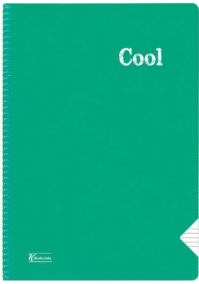 Cool A4 72 Yaprak Plastik Kapak Spiralli Defter 321612 Kareli Yeşil
