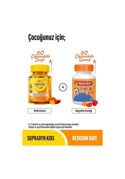 Supradyn Kids 60'lı + Redoxon Kids 60'lı 2'li Set