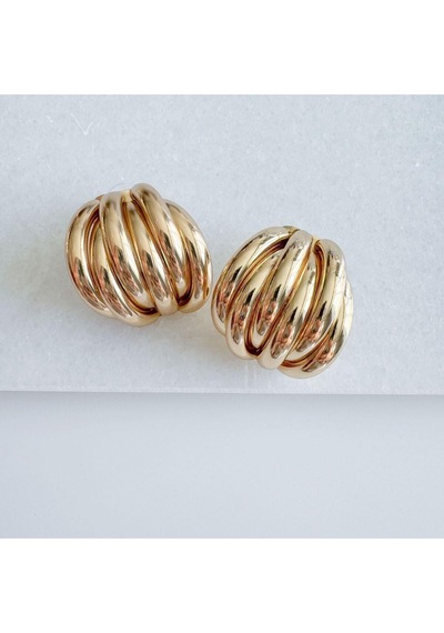 Çelik 6 Halkalı Küpe Gold
