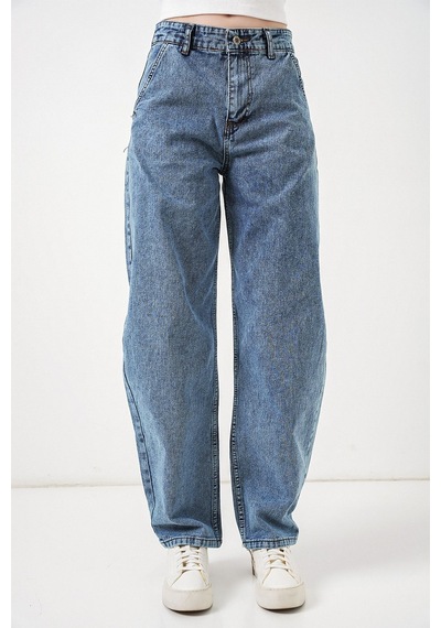 Hiccup Bdart Keten Karışımlı Düz Kesim Denim Jean Mavi