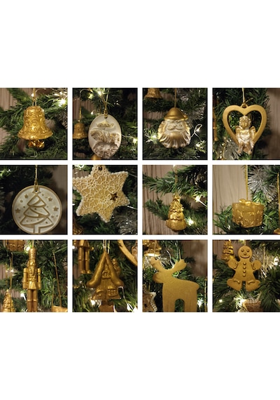 12'li Gold Luxery Yılbaşı Süsü Seti -