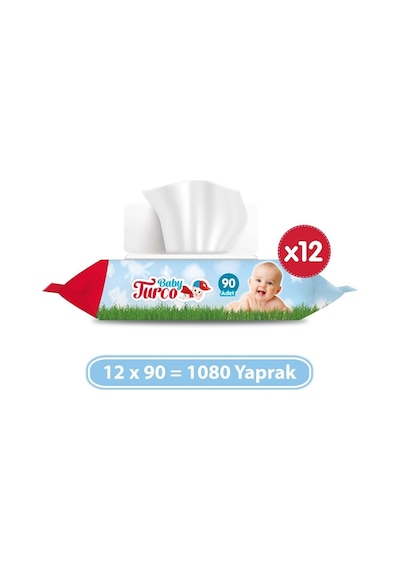 Baby Turco Klasik 12X90 Bebek Islak Havlu Mendil