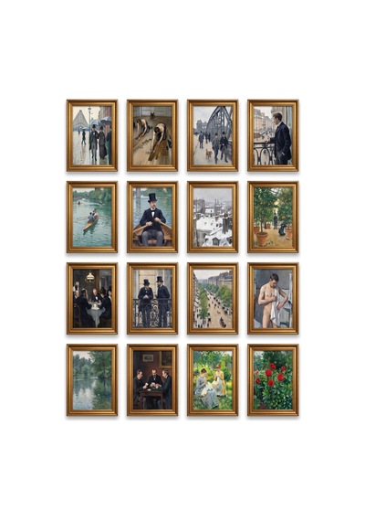 Gustave Caillebotte Tabloları 16'lı Sticker Seti Laptop Defter Etiketi Çok Renkli