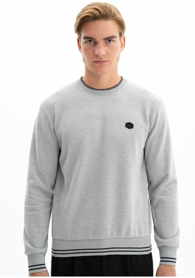 AR-MA Arma Erkek Basic Regular Fit Selanik Kumaş Bisiklet Yaka Sweatshirt Kazak 001