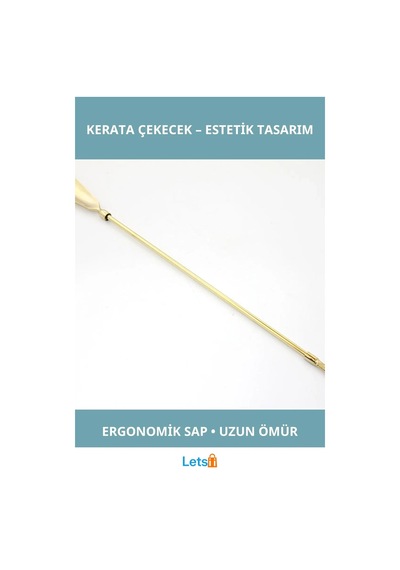 Letsii Ergonomik Uzun Saplı Paslanmaz Pirinç Kerata Çekecek