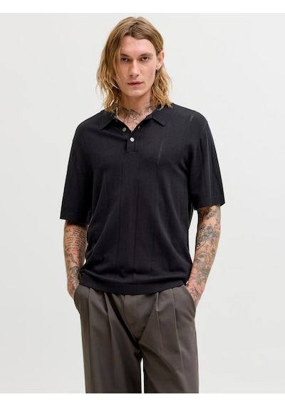 Jack & Jones William Structure Erkek Siyah Polo Tişört 12291042-b