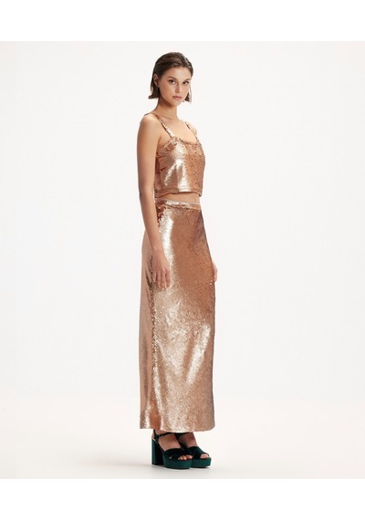 Yargıcı Askılı Bluz Bronz