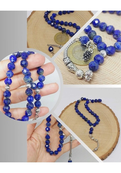 Yasamtohumu Lapis Taşı Üst Segment Faset Kesim 33lük Tesbih 8mm 54330 Çok Renkli