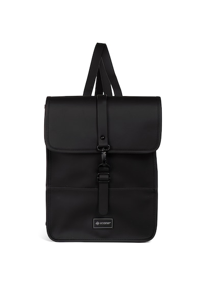 İcone Bag Icone Mat Suni Deri Kanca Kapamalı Sırt Çantası Siyah