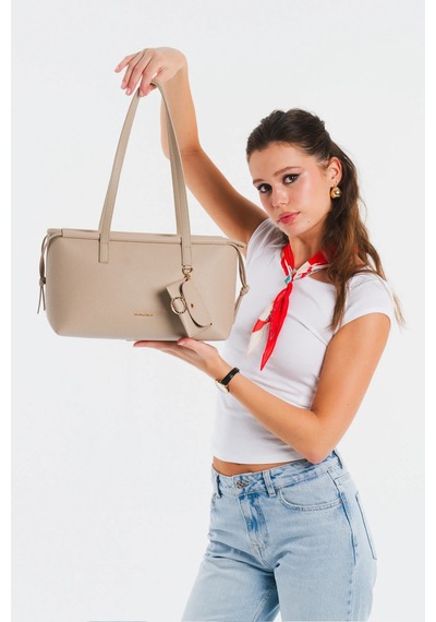 U.s. Polo Assn. Kadın Omuz Çantası Bej-bordo Us25559 Günlük Şık Tasarım, Hafif Ve Kullanışlı Bej