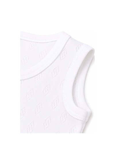 H&c Coolboy H&c 5'li %100 Pamuk Desenli Jakarlı Kolsuz Bebek Body Zıbın Beyaz Baklava Desenli