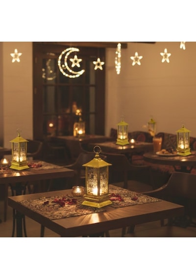 Ramazan Temalı Gold Kare Kubbe Led Lamba Diğer