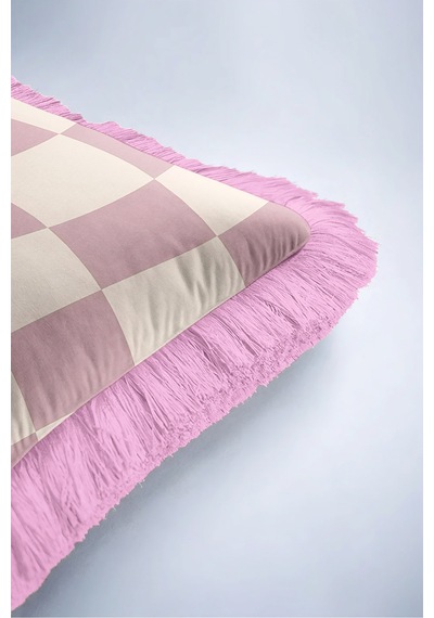 Ekose Geometrik Dalgalı Saçaklı Yastık Kılıfı - Retro Kare Pudra Krem Pembe Püsküllü Kırlent Kılıfı Serin Rota Aura Ekose Geometrik Dalgalı Saçaklı Yastık Kılıfı - Retro Kare Pudra Krem Pembe Püsküllü Kırlent Kılıfı Serin Rota Aura