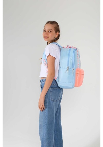 Kaukko Double Stripe Sırt Çantası Blue K1765