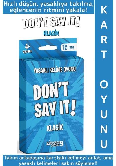 Eğitici Dikkat Zeka Gelişimi Eğlenceli Vakit Genç Nesil Yetişkin Kart Oyunu Don't Say It-klasik
