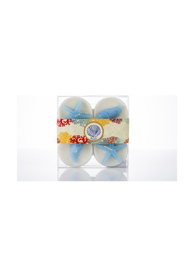 Missi Marin Mavi Dekorlu Ocean Kokulu 4Lü Mum Seti