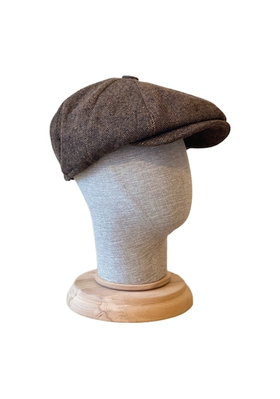 Standart Kışlık Yün Ingiliz Kasket Dökümlü Peaky Blinders Kasket Balıksırtı Kasket Arkası Lastikli Kahverengi