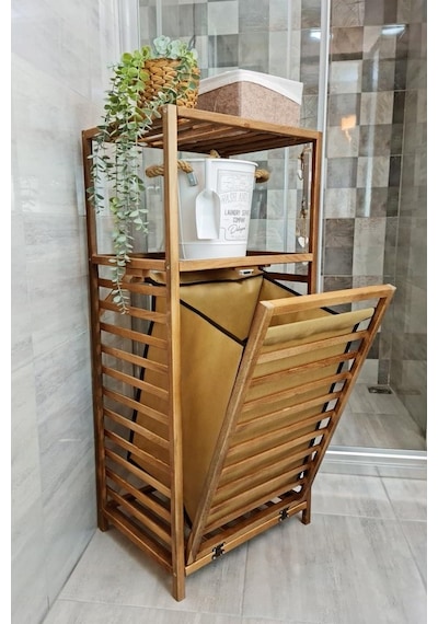 Digithome Ceviz Rengi Ahşap Kirli Sepetli Banyo Düzenleyici Raf Cvz01 Ceviz Digithome Ceviz Rengi Ahşap Kirli Sepetli Banyo Düzenleyici Raf Cvz01 Ceviz