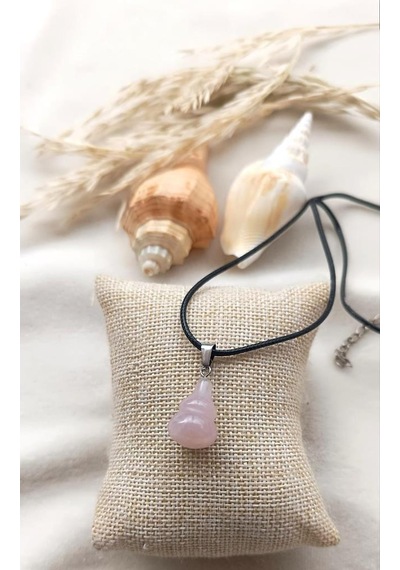 Kolye Gerdanlık Kalp Çakra Yoga Reiki Doğal Pembe Kuvars Taş Kadın