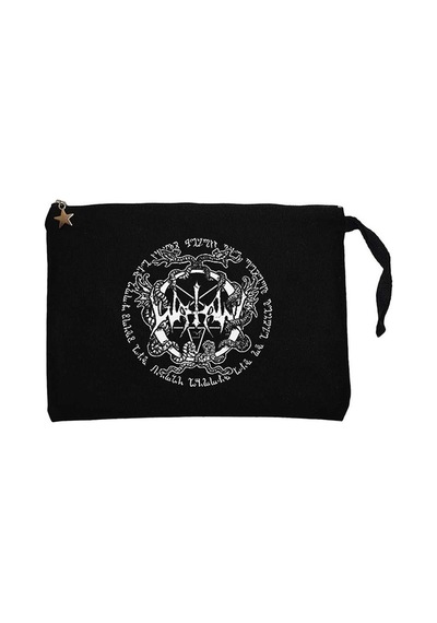 Watain Snakes Siyah Clutch Astarlı Cüzdan / El Çantası Siyah