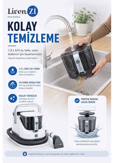 Livenzi Jjb-737-ıı Koltuk Halı Yıkama Ve Leke Çıkartma Makinesi-beyaz