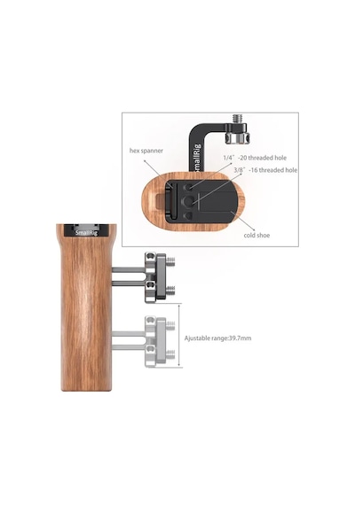 Smallrig Hsn2093d Ahşap Yan Sap, 1/4''-20 Vidalarla Birlikte