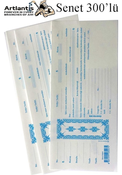 Senet Koçanı 300 Lü 1 Paket Senet Bono Borç Alacak Senedi Poşetli 12x25 Cm