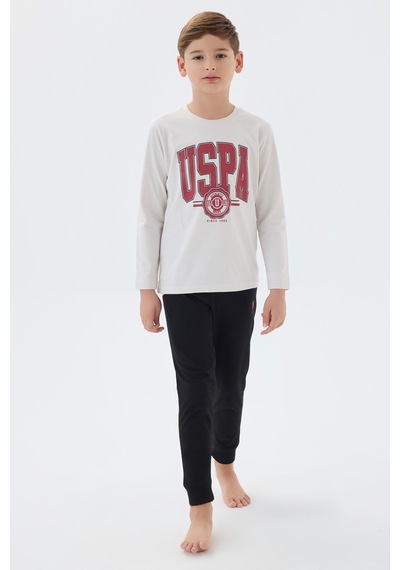 U.S. Polo Assn. U.s. Polo Assn Erkek Çocuk Beyaz Pijama Takımı Us1578-c-v2