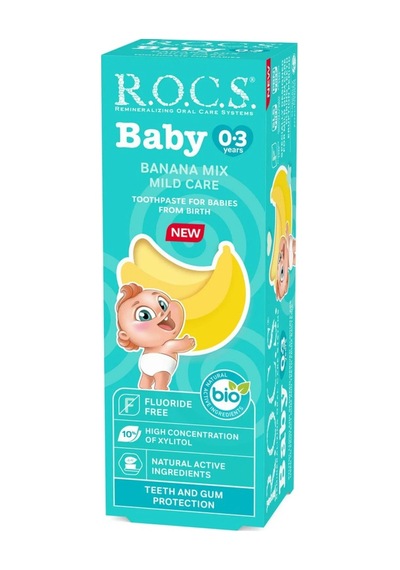 Bebek Diş Macunu Muz Püresi Tadında 0-3 Yaş 45 Gr Açık