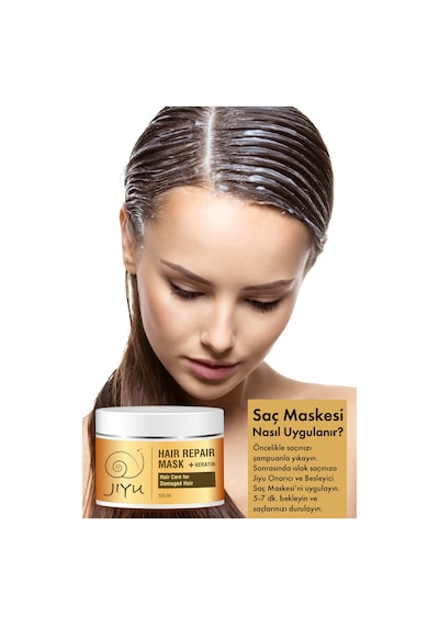 Jiyu Yıpranmış Saçlar İçin Onarıcı Besleyici Keratin Saç Maskesi 300 ML