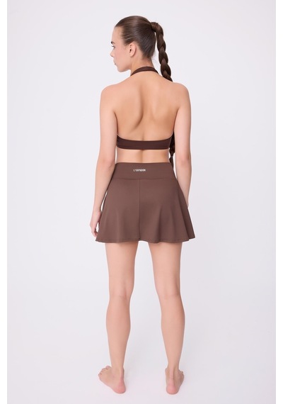 Hıghrıse Flexflow Yüksek Bel Tenis Spor & Aktif Yaşam Etek-şort Skort -2679 Kahverengi