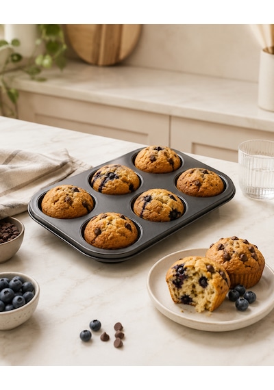 Fisko Muffin Kalıbı 6'lı Siyah