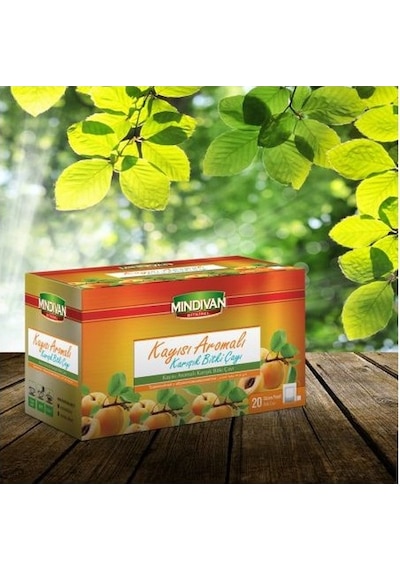 Mindivan Kayısı Aromalı Karışık Bitki Çayı Süzen Poşet 20'li