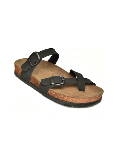 Fox Shoes K777613402 Siyah Süet Parmak Arası Kadın Terlik Siyah-süet Çok Renkli