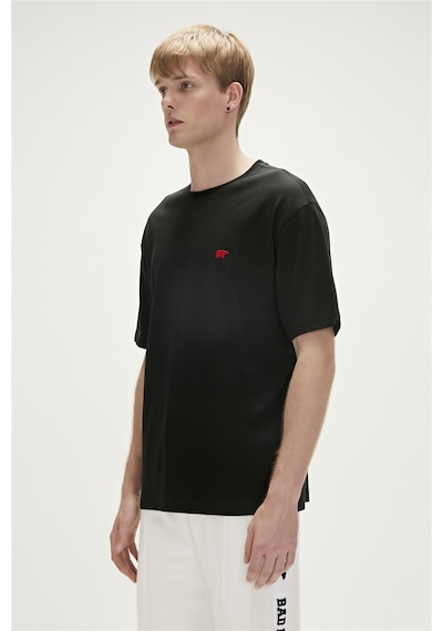 Bad Bear Birthday Oversize T-shirt Siyah Basic Erkek Tişört Siyah