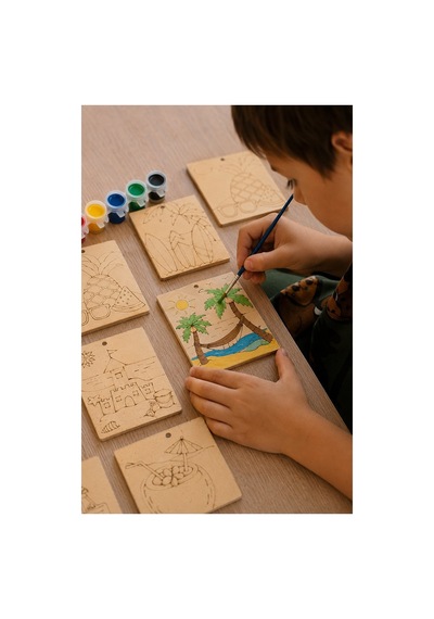 Ahşap Boyama Tabletler 10lu Set 10x15cm 10 Adet Tablet Boyama Figürü Etkinlik Çocuk Gelişim Motor Beceri Anasınıfı