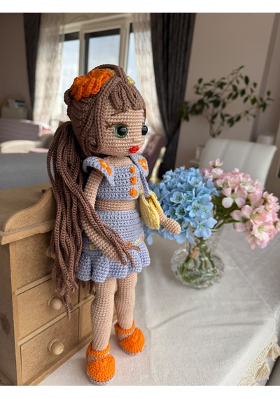 Amigurumi Moda İkonu Natali Oyuncak Bebek 38 Cm