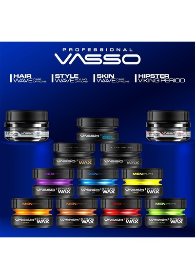 Vasso Saç Şekillendirici Wax / Kısa Ve İnce Telli Saçlar / Süper Tutuş / Aqua Hook Up 150 Ml