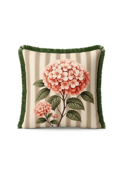 Çizgili Çiçek Desenli 4 Lü Kırlent Kılıfı Seti 45 x 45