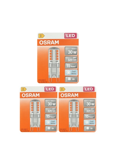 3 Adet Osram 2,6w 30w 4000k Ilık Beyaz G9 Duylu Led Kapsül Ampul