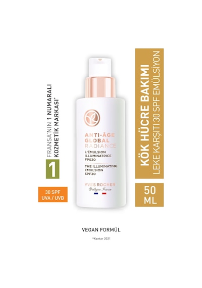 Yves Rocher Leke Ve Bitkisel Kök Hücre Bakımı Global Radiance- Vitamin E - 30 Spf Krem